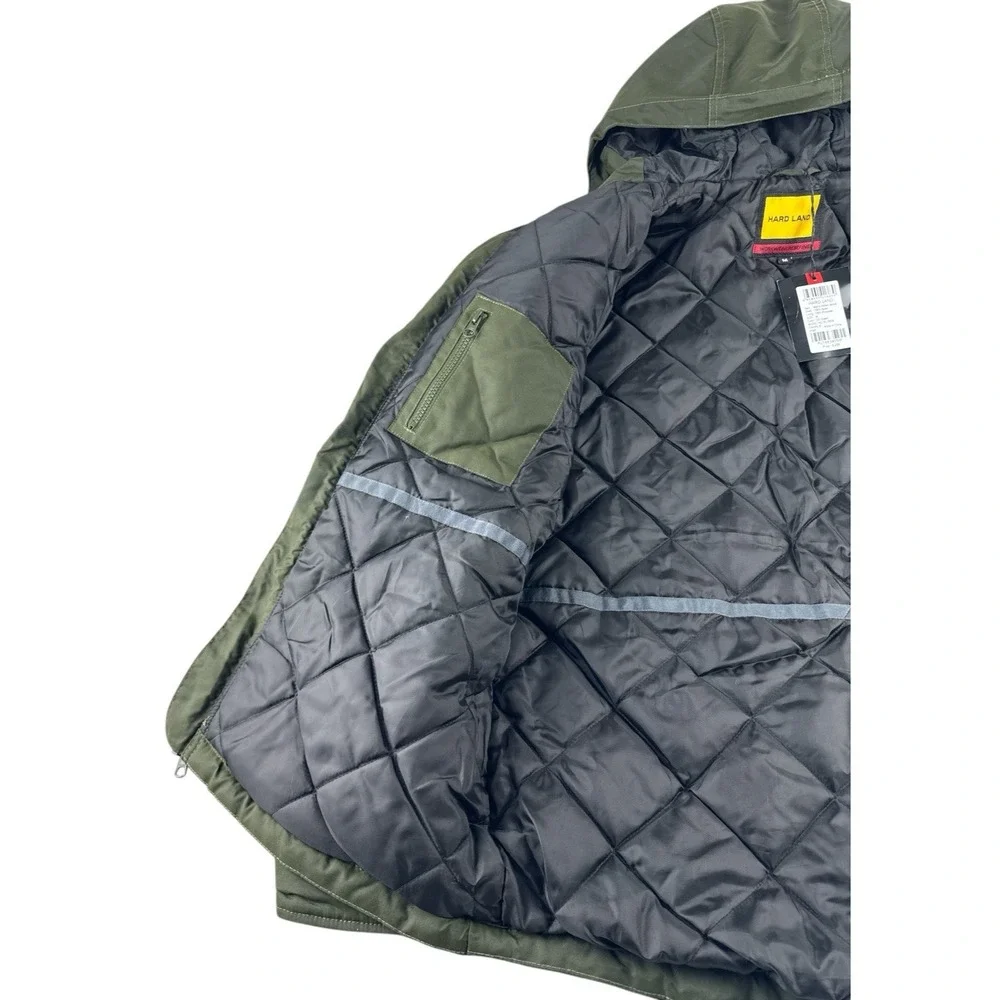 Hard Land Men's Insulated Winter Jacket-OD Green, Size M, Durable Workwear, NWT